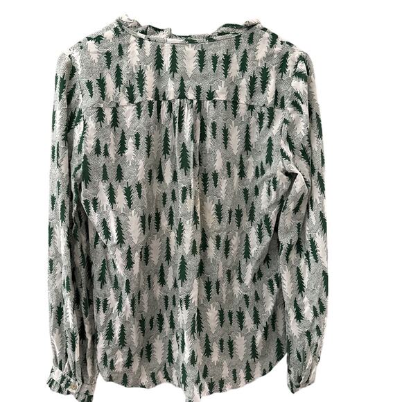 Anthropologie Maeve Tree Marisol Button Blouse Green Size 4 - Picture 4 of 10